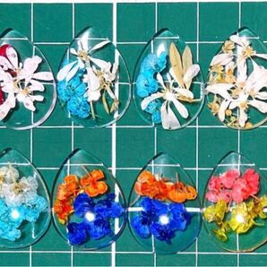 レジンパーツ 押し花 ドライフラワー しずく型 ハンドメイド資材