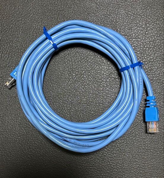 青色 UTP-C5E LANケーブル 日本製 5m