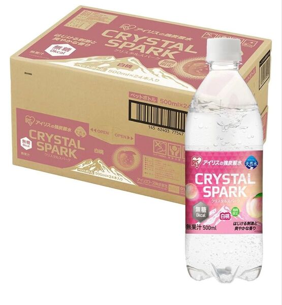 CRYSTAL SPARK(クリスタルスパーク) 炭酸水 500ml ×21本 アイリスオーヤマ クリスタルスパーク 強炭酸水