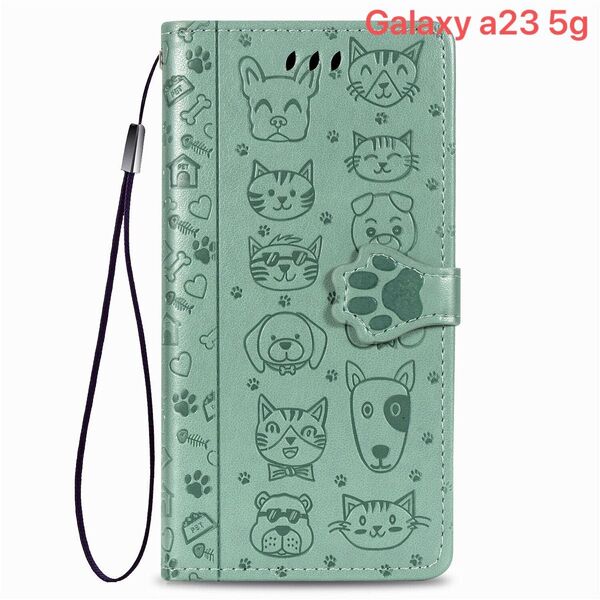 Galaxy A23 5G ケース SC-56C SCG18 手帳型 かわいい 肉球 猫柄 犬