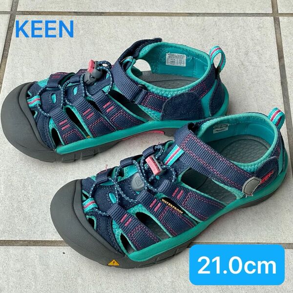 KEEN キッズ サンダル 21.0cm ネイビー ウォーターシューズ 美品