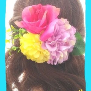 髪飾り ヘアクリップ バラ