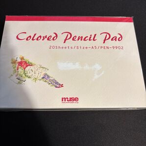 ミューズ 水彩紙 ペンシルパッド A5 186g ホワイト 20枚入り PEN-9902 赤 A5