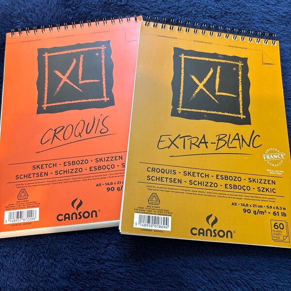キャンソン スケッチブック XLクロッキー A5 エキストラホワイト 001-869 クロッキー 2冊セット