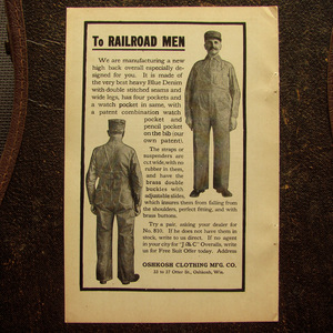 【雑誌広告】1911年OshKosh オシュコシュ ビンテージ カバーオール ワーク オーバーオール 古着 アメリカ Vintage work clothes ad