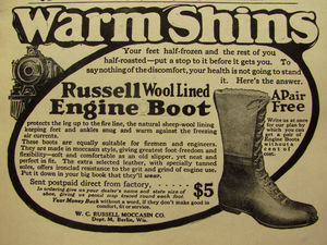 【雑誌広告】1910年 R. C. Russell Moccasin Co. ラッセルモカシン ワークブーツ ビンテージ 古着 work boots ad