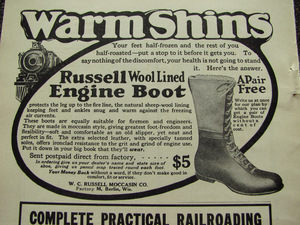 【雑誌広告】1912年 W. C. Russell Moccasin Co. ワークブーツ ビンテージ カバーオール ワーク オーバーオール 古着 アメリカ