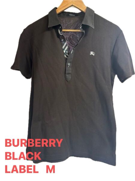 BURBERRY BLACK LABEL バーバリーブラックレーベル ノバチェック 鹿の子 半袖ポロシャツ ダークブラウン 2 M