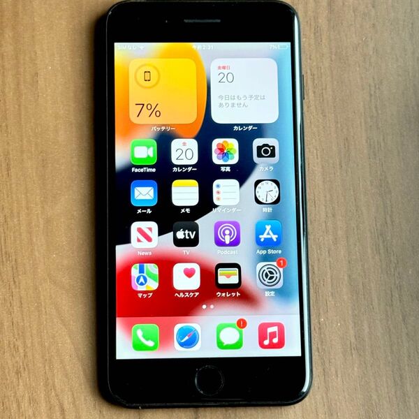 【SIMフリー】 動作品 iPhone7Plus128GB ブラック Apple スマホ バッテリ77% iPhone 黒