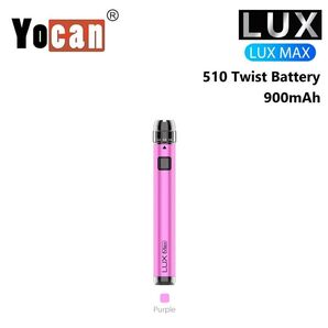 Yocan LUX MAX 900mAh 510 ヴェポライザー ツイストバッテリー 電子タバコ CBD CBN CBG パープル