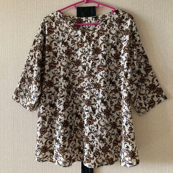 chocol raffine robe Vネック五分袖チュニック Lサイズ
