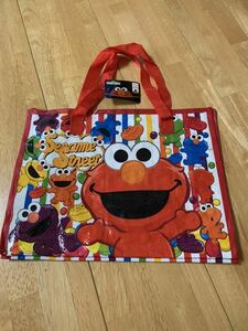 SESAME STREET ELMO Sesame Street Elmo tote bag vinyl back lovely tag attaching new goods unused goods free postage 