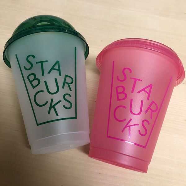 スターバックス リユーザブルカップ ピンク&グリーン 2個セット 473ml