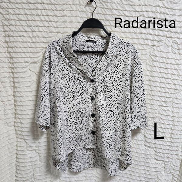 しまむら Radarista 半袖シャツL 半袖ブラウス ダルメシアン トップス シャツ カットソー