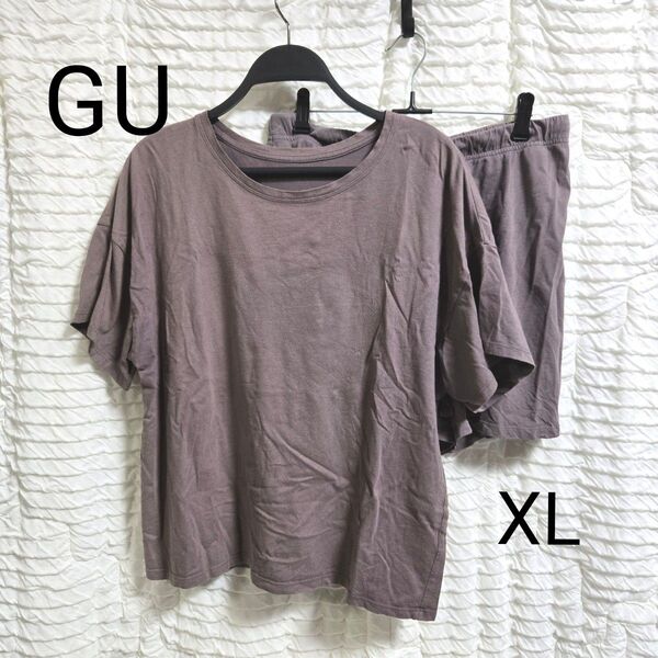 GU ルームウェアXL Tシャツ ショートパンツ ブラウン
