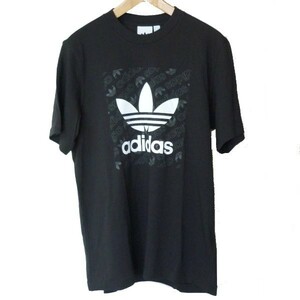 新品◆送料無料●アディダスオリジナルス adidasoriginals 黒モノグラムスクエアＴシャツ(О)(XL)