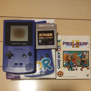 動作確認済!ゲームボーイカラー GAMEBOY COLOR +ドラクエ1.2 麻雀ソフトセット付 任天堂 ニンテンドー パープル