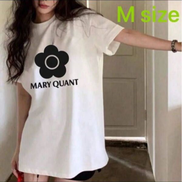 *デイジー柄 Tシャツ*ロゴTシャツ*M size
