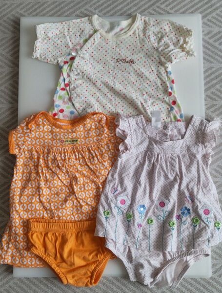 Carter's半袖ワンピース&半袖ロンパース 女の子6M(60~70cm)3点セット