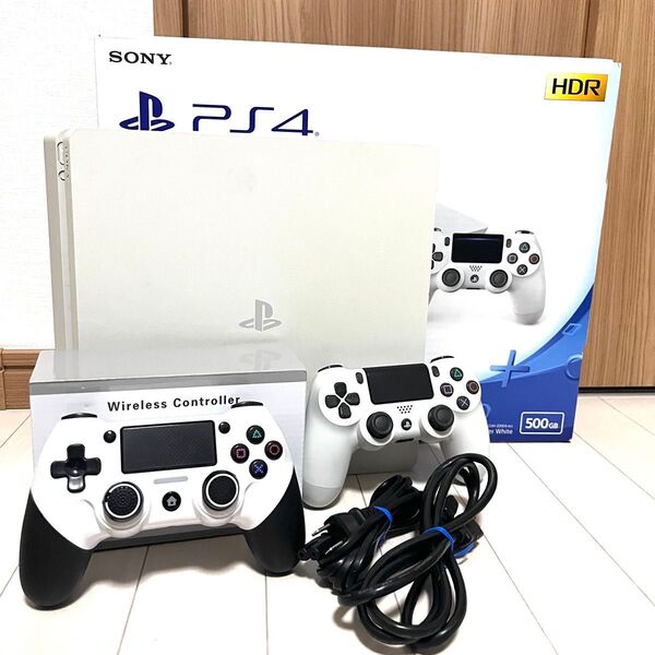 PS4 本体 コントローラー2個 グレイシャーホワイト 500GB CUH-2200A プレイステーション4 SONY プレステ4