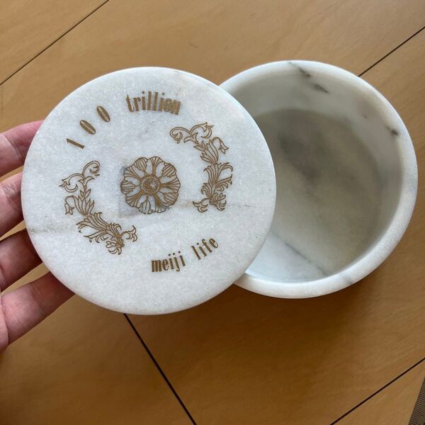 非売品 明治生命100兆円達成特別記念品 特性大理石ジュエリーボックス
