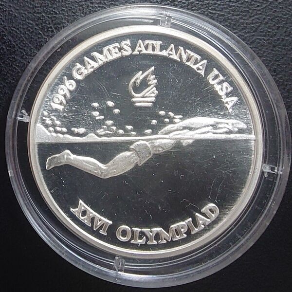 1996年 ルーマニア銀貨 100レイ アトランタオリンピック記念銀貨 スイマー silver925 プルーフ