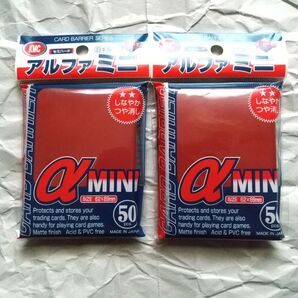 KMC カードバリアー アルファ ミニ レッド 50枚入×2個【カードスリーブ】