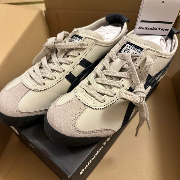 新品 オニツカタイガー Onitsuka Tiger メキシコ66 レディース メンズ ネイビー 24.5cm