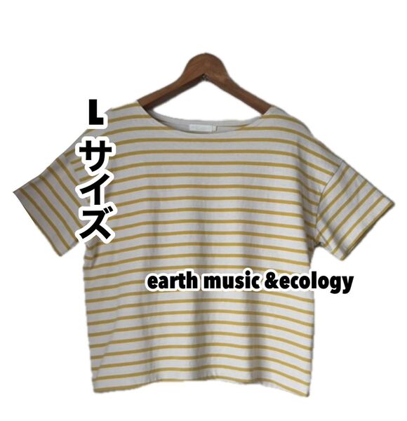earth music&ecology アースミュージックアンドエコロジー ボーダー ストライプ 半袖 Tシャツ Lサイズ 婦人