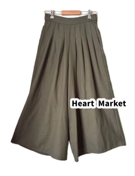 heart market ハートマーケット ワイドパンツ ガウチョパンツ カーキ レディース 婦人 ファッション フリーサイズ