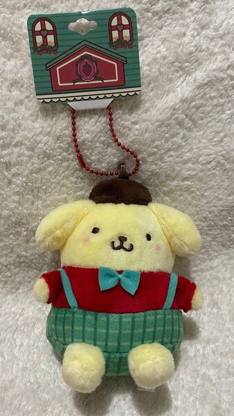 新品タグ付 サンリオピューロランド限定グッズ いちごシリーズ ポムポムプリン マスコット ぬいぐるみ ポールチェーン付 ストラップ