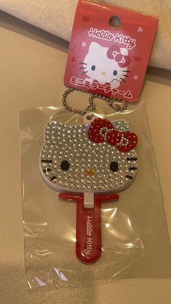 新品タグ付き サンリオ ハローキティ ミニミラーチャーム キラデコミニチュア ストラップ アクセサリー 手鏡