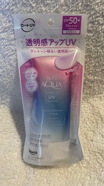 新品 ロート製薬 スキンアクア トーンアップUVエッセンス 日焼け止め SPF50+ PA++++ 顔 からだ用 ラベンダ 80g