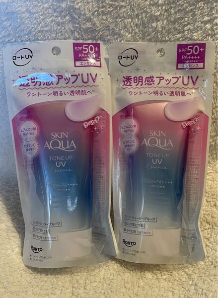 ロート製薬 スキンアクア トーンアップUVエッセンス 日焼け止め SPF50+ PA++++ スーパーウォータープルーフ ラベンダ