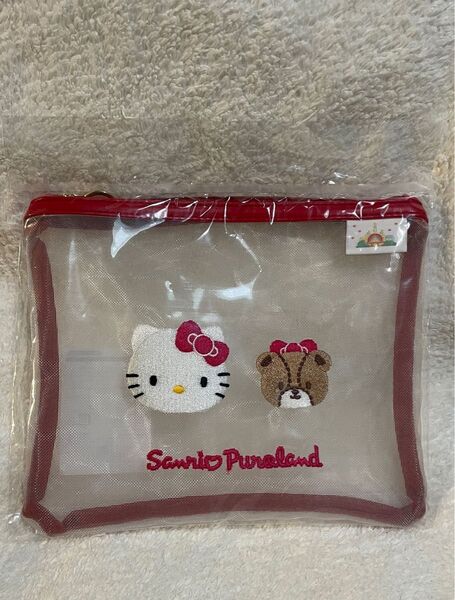 未開封 サンリオ ピューロランド限定グッズ おともだちメッシュポーチ 大 ハローキティ&タイニーチャム 小物入れ バッグ