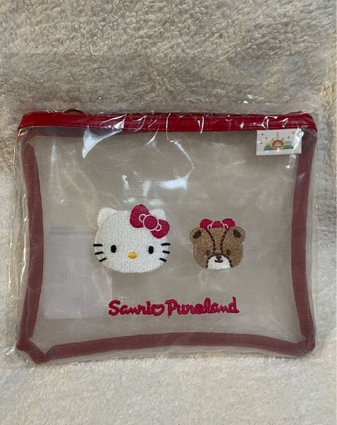 未開封 サンリオ ピューロランド限定グッズ おともだちメッシュポーチ 大 ハローキティ&タイニーチャム 小物入れ バッグ