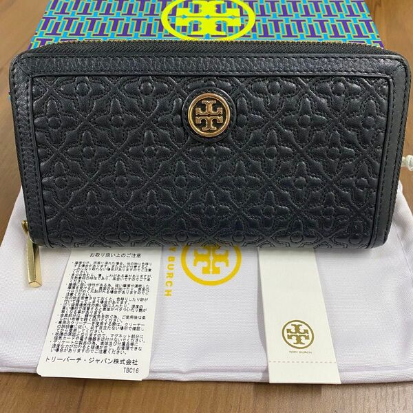 新品同様!トリーバーチTory Burbh 財布 長財布 ラウンドファスナー キルティング