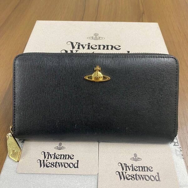 新品同様!ヴィヴィアンウエストウッド Vivienne Westwood 財布 長財布 オーブ ラウンドファスナー