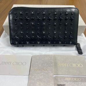 超美品!ジミーチュウ Jimmy Choo 財布 長財布 スター スタッズ ラウンドファスナー