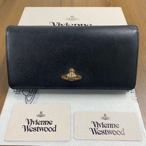 新品同様! ヴィヴィアンウエストウッド Vivienne Westwood 財布 二つ折り 長財布 オーブ