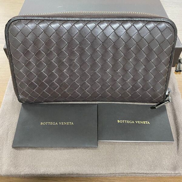 新品同様! ボッテガヴェネタ BOTTEGA VENETA 財布 長財布 イントレチャート ラウンドファスナー