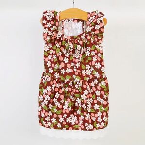 うめこ様 犬服 花柄 ワンピース レース フリル 新品 Mサイズ