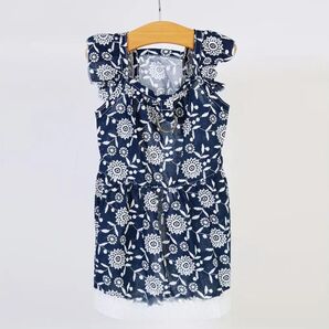 犬服 ボヘミアン M 花柄 フリル付 ドレス カジュアル 新品