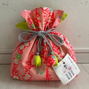 WATALIS〈ワタリス〉 FUGURO 着物リメイク 巾着袋 花柄 中サイズ