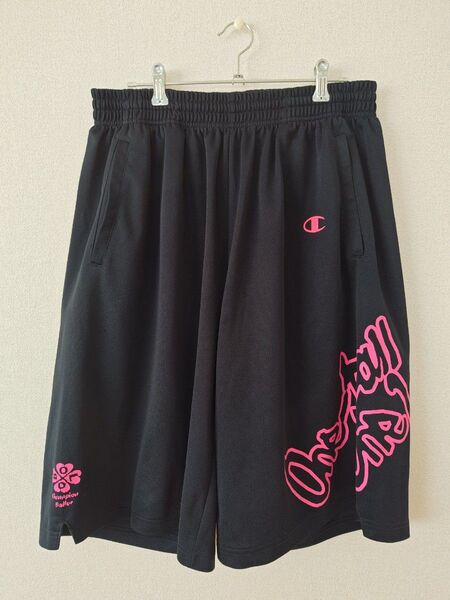 14 Champion チャンピオン バスケ バスパン ハーフパンツ 紺×ピンク メンズ サイズXO