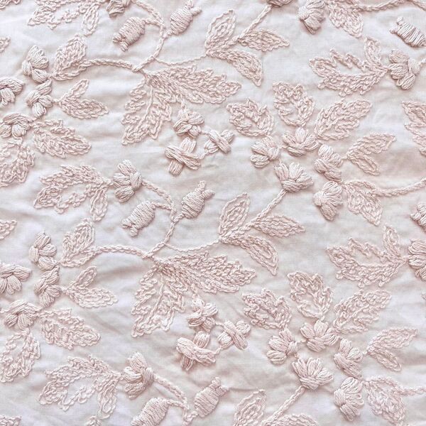 花柄コットンローン刺繍生地 ハギレ ベビーピンク
