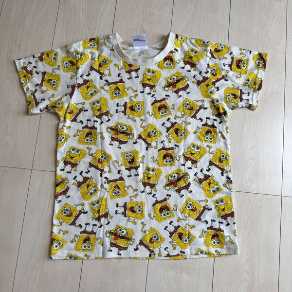 スポンジボブ Tシャツ 総柄 半袖Tシャツ 160