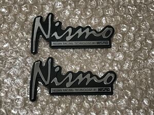 ニスモ アルミエンブレム ２個セット 初期ロゴ 筆記体 絶版品 ♪ GTR GT-R nismo ニスモ