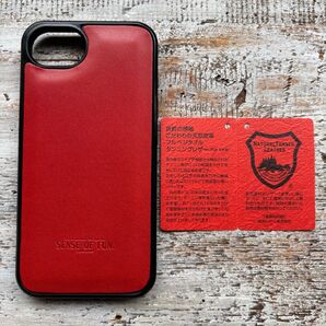 iPhone 16e用ポイントレザーケース レッド(栃木レザー) シリアル番号入証明書付