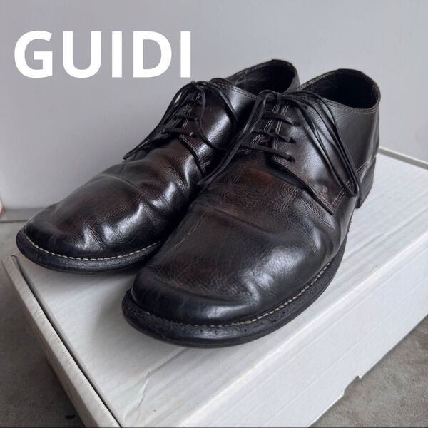 美品 GUIDI 992 ダービーシューズ ダークブラウン